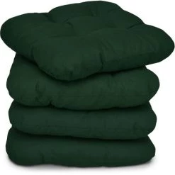 Beautissu Lot De 4 Galettes De Chaise - Coussins Matelassés Lisa Vert Foncé