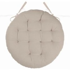 HOMEMAISON Galette De Chaise Ronde Et Bicolore Noir/Lin Ø 38 X 38 Cm -France Coussin et housse de coussin Soldes Boutique 28739796 3