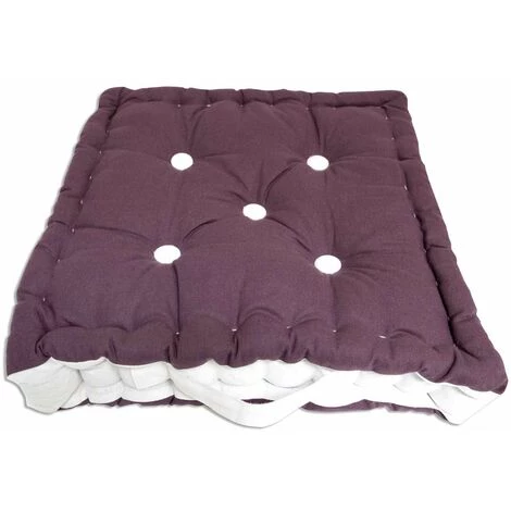 SOLEIL D'OCRE Coussin Tapissier En Coton Boudoir - 40 X 40 Cm - 40 X 40 - Violet 1 SOLEIL D'OCRE Coussin Tapissier En Coton Boudoir - 40 X 40 Cm - 40 X 40 - Violet