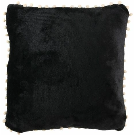 THE HOME DECO FACTORY Coussin Douceur Pompons - L. 40 X L. 40 Cm - 40 X 40 - Noir 1 THE HOME DECO FACTORY Coussin Douceur Pompons - L. 40 X L. 40 Cm - 40 X 40 - Noir