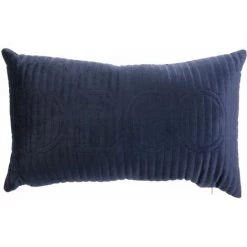THE HOME DECO FACTORY Coussin Rectangulaire Design Home - 50 X 30 - Bleu Foncé
