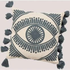 Coussin Carré En Coton (45x45 Cm) Osvid SKLUM Coton - Gris Foncé