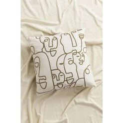 Coussin Carré En Coton (45x45 Cm) Mume SKLUM Coton - Brun Blé -France Coussin et housse de coussin Soldes Boutique 28853083 3