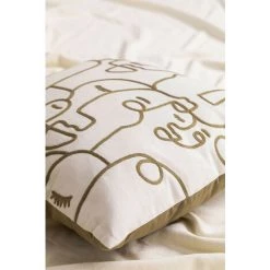 Coussin Carré En Coton (45x45 Cm) Mume SKLUM Coton - Brun Blé -France Coussin et housse de coussin Soldes Boutique 28853083 4