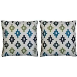 MEUBLETMOI 2 Coussins 40 Cm Géométriques Multicolores - Tetris - Multicolore