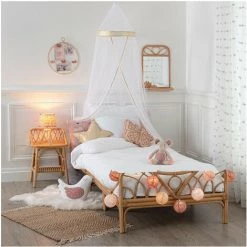 Atmosphera - Ciel De Lit Blanc Avec Bordure Dorée D 40 X H 230 Cm - Blanc / Doré -France Coussin et housse de coussin Soldes Boutique 29034672 4
