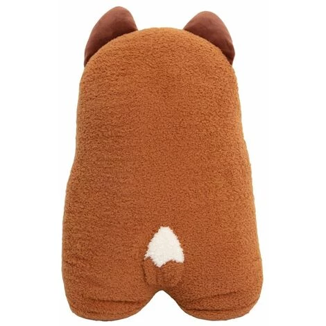 RIDEAUDISCOUNT Coussin Décoratif Enfant 30 X 52 Cm Non Déhoussable Forme Ourson Toucher Bouclette Marron - Brun 2 RIDEAUDISCOUNT Coussin Décoratif Enfant 30 X 52 Cm Non Déhoussable Forme Ourson Toucher Bouclette Marron - Brun – Image 2