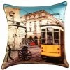The Indian Promenade Coussin En Poly-douppioni/soie I Motif Tramway 41 X 41 Cm