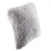 Coussin Imitation Fourrure Poil Long Gris, 40 X 40 Cm -PEGANE-