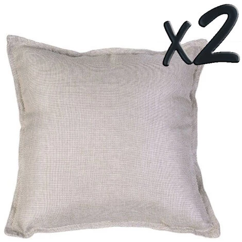 Lot De 2 Coussins Déhoussable Très Tendance Carré Lin, 40 X 40 Cm -PEGANE- 1 Lot De 2 Coussins Déhoussable Très Tendance Carré Lin, 40 X 40 Cm -PEGANE-
