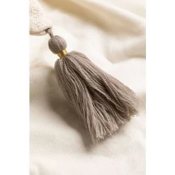 Coussin Avec Broderie En Coton (45x45 Cm) Cova SKLUM Coton - Beige Lin -France Coussin et housse de coussin Soldes Boutique 30048475 3