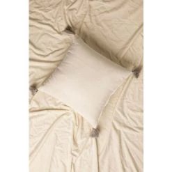 Coussin Avec Broderie En Coton (45x45 Cm) Cova SKLUM Coton - Beige Lin -France Coussin et housse de coussin Soldes Boutique 30048475 5
