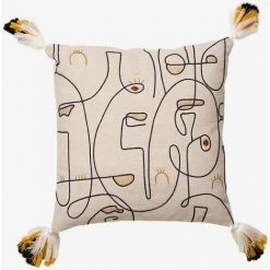 Coussin En Coton Brodé (45x45 Cm) Baxtter SKLUM Coton - Beige Lin