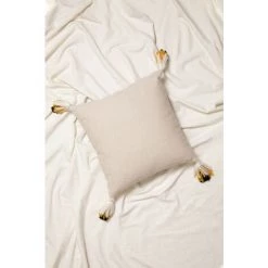 Coussin En Coton Brodé (45x45 Cm) Baxtter SKLUM Coton - Beige Lin -France Coussin et housse de coussin Soldes Boutique 30048501 5