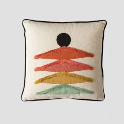 Coussin Avec Broderie En Coton (45x45 Cm) Falbus SKLUM Coton - Multicouleur Classic