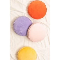 Coussin Rond Velours (Ø40 Cm) Kapi SKLUM Coton Mousse à L'orange Et à La Pêche - Mousse à L'orange Et à La Pêche -France Coussin et housse de coussin Soldes Boutique 30078929 4