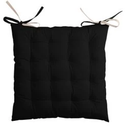 HOMEMAISON Galette De Chaise Bicolore à Nouette Noir/Lin 40 X 40cm - Noir/Lin -France Coussin et housse de coussin Soldes Boutique 30281330 3