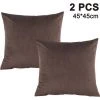 ABCRITAL Lot De 2, Velours Doux Décoratif Carré Housse De Coussin Housse De Coussin Taie D'Oreiller, Décorations Pour La Maison Canapé Canapé Lit Chaise---2Pcs45 * 45Cm Taie D'Oreiller-Café Foncé