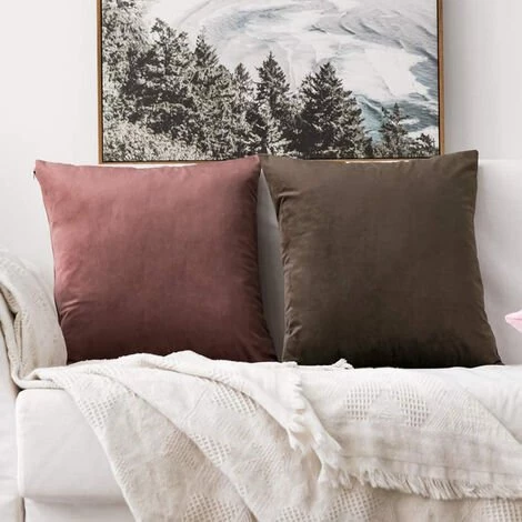 ABCRITAL Lot De 2, Velours Doux Décoratif Carré Housse De Coussin Housse De Coussin Taie D'Oreiller, Décorations Pour La Maison Canapé Canapé Lit Chaise---2Pcs50 * 50Cm Taie D'Oreiller-Couleur Café Foncé 3 ABCRITAL Lot De 2, Velours Doux Décoratif Carré Housse De Coussin Housse De Coussin Taie D'Oreiller, Décorations Pour La Maison Canapé Canapé Lit Chaise---2Pcs50 * 50Cm Taie D'Oreiller-Couleur Café Foncé – Image 3