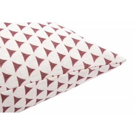 RIDEAUDISCOUNT Housse De Coussin 40 X 40 Cm Déhoussable Polycoton Recyclé Imprimé Motif Petits Triangles Ethniques Bordeaux - Rouge 2 RIDEAUDISCOUNT Housse De Coussin 40 X 40 Cm Déhoussable Polycoton Recyclé Imprimé Motif Petits Triangles Ethniques Bordeaux - Rouge – Image 2