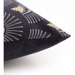 RIDEAUDISCOUNT Housse De Coussin 100% Coton 40 X 40 Cm Déhoussable Imprimé Motif Ecailles Dorées Bleu - Bleu -France Coussin et housse de coussin Soldes Boutique 30581059 3