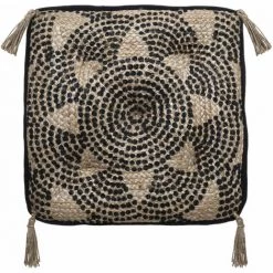 HOMEMAISON Coussin De Sol Mandala Noir 38 X 38 Cm - Noir