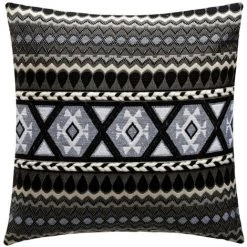 Atmosphera - Housse De Coussin Jacquard Noir & Blanc 40 X 40 Cm - Noir Et Blanc