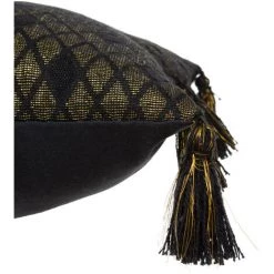 Atmosphera - Housse De Coussin Noir & Or Brillant Avec Pompons 40 X 40 Cm -France Coussin et housse de coussin Soldes Boutique 31048758 3