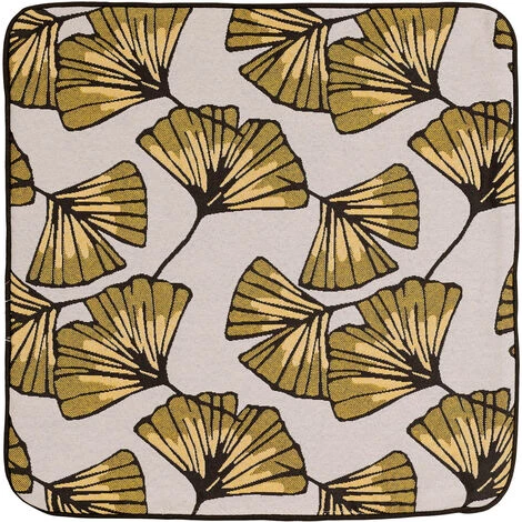 HOMEMAISON Housse De Coussin Biloba Jaune 40 X 40 Cm - Jaune 1 HOMEMAISON Housse De Coussin Biloba Jaune 40 X 40 Cm - Jaune