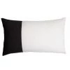 RIDEAUDISCOUNT Housse De Coussin 30 X 50 Cm Déhoussable Polycoton Recyclé Effet Naturel Bicolore Noir - Multicolore