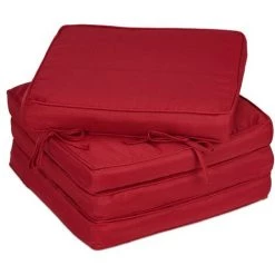 Relaxdays Coussin De Chaise, 4, 40x40 Cm, Bandes, épais, Intérieur, Extérieur, Polyester, Mousse,bordeaux.