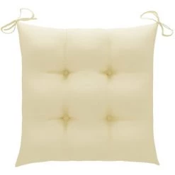 ASUPERMALL Coussins De Chaise 2 Pcs Blanc Creme 40x40x7 Cm Tissu -France Coussin et housse de coussin Soldes Boutique 31946578 4