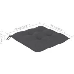 ASUPERMALL Coussins De Chaise 2 Pcs Anthracite 50x50x7 Cm Tissu -France Coussin et housse de coussin Soldes Boutique 31946590 4