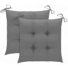 ASUPERMALL Coussins De Chaise 2 Pcs Gris 50x50x7 Cm Tissu