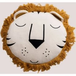 Coussin Rond En Coton (Ø30 Cm) Suky SKLUM Coton - Beige Crème