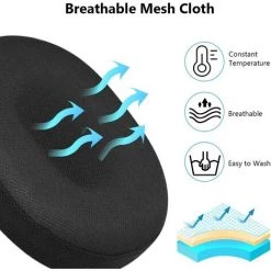 BEARSU Coussin De Siège En Mousse Mémoire | Oreiller De Siège Chaise D'Anneau De Beigne | Soulage Les Douleurs Du Coccyx, Escarres Et L'Inconfort | Pour Bureau, Voiture, Chaise, Fauteuil -France Coussin et housse de coussin Soldes Boutique 31952581 3