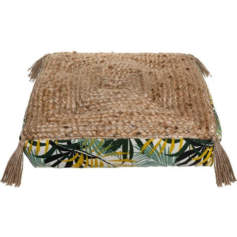 Atmosphera - Coussin De Sol En Jute Et Coton Avec Pompons 38 X 38 Cm - Mullticolore 1 Atmosphera - Coussin De Sol En Jute Et Coton Avec Pompons 38 X 38 Cm - Mullticolore