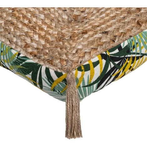 Atmosphera - Coussin De Sol En Jute Et Coton Avec Pompons 38 X 38 Cm - Mullticolore 2 Atmosphera - Coussin De Sol En Jute Et Coton Avec Pompons 38 X 38 Cm - Mullticolore – Image 2