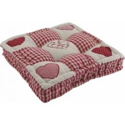 AUBRY GASPARD Coussin Rouge Motifs Coeurs Multicolore - Rouge