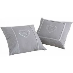 AUBRY GASPARD Coussins Carrés Gris Avec Coeur (Lot De 2) Gris - Gris