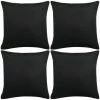ASUPERMALL Housses De Coussin 4 Pcs Aspect De Lin Noir 40x40 Cm