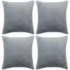 ASUPERMALL Housse De Coussin 4 Pcs Velours 50 X 50 Cm Gris