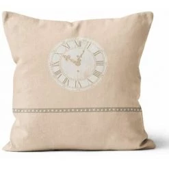 SOLEIL D'OCRE SOLEIL D' OCRE Coussin Esprit De Famille 100% Coton - Déhoussable - 40 X 40 Cm - Horloge - Naturel -France Coussin et housse de coussin Soldes Boutique 32195551 3