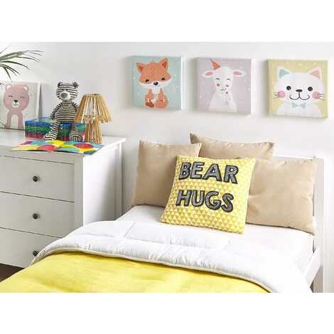 BELIANI Lot De 2 Coussin Décoratifs En Tissu Jaune 40x12cm - Jaune 2 BELIANI Lot De 2 Coussin Décoratifs En Tissu Jaune 40x12cm - Jaune – Image 2