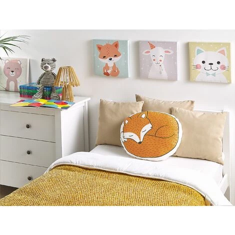 BELIANI Lot De 2 Coussin Décoratifs En Tissu Orange 50x12cm - Orange 2 BELIANI Lot De 2 Coussin Décoratifs En Tissu Orange 50x12cm - Orange – Image 2