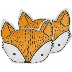 BELIANI Lot De 2 Coussin Décoratifs En Tissu Orange 50x12cm - Orange