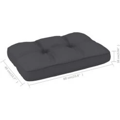Coussin De Canapé Palette Anthracite 60x40x10 Cm VidaXL -France Coussin et housse de coussin Soldes Boutique 32392820 4