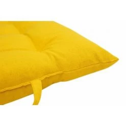 RIDEAUDISCOUNT Galette De Chaise 100% Coton 38 X 38 X 3 Cm à Nouettes Non Déhoussable Uni Jaune - Jaune -France Coussin et housse de coussin Soldes Boutique 32701916 3