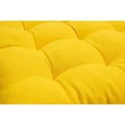 RIDEAUDISCOUNT Galette De Chaise 100% Coton 38 X 38 X 3 Cm à Nouettes Non Déhoussable Uni Jaune - Jaune -France Coussin et housse de coussin Soldes Boutique 32701916 4