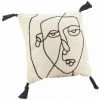 AUBRY GASPARD Coussin En Coton Visage 45 X 45 Cm Multicolore - Noir